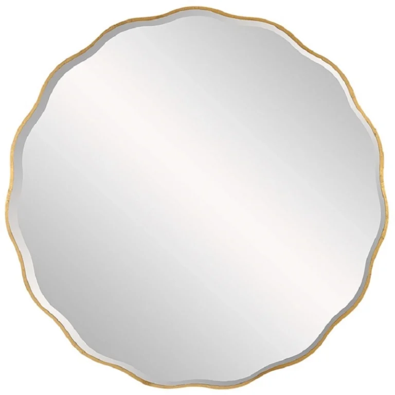 Black Metal Scalloped Hanging Wall Mirror